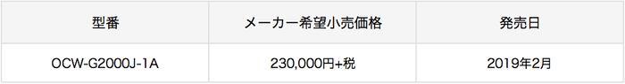 OCW-G2000J-1AJF_情報