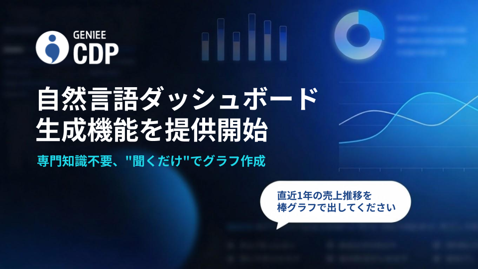AI搭載カスタマーデータプラットフォーム「GENIEE CDP」が自然言語ダッシュボード生成機能を提供開始