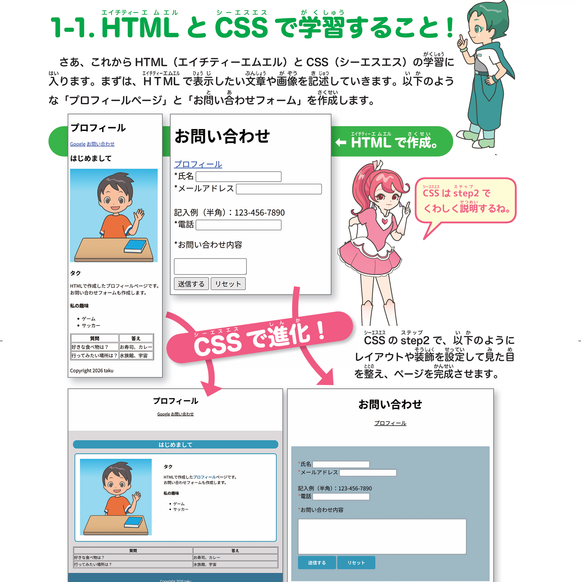 夏休みにHTML・CSSでプロフィールページ作り プログラミング未経験者