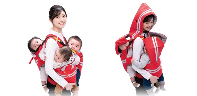 3人抱っこ/ヘッドガード使用時