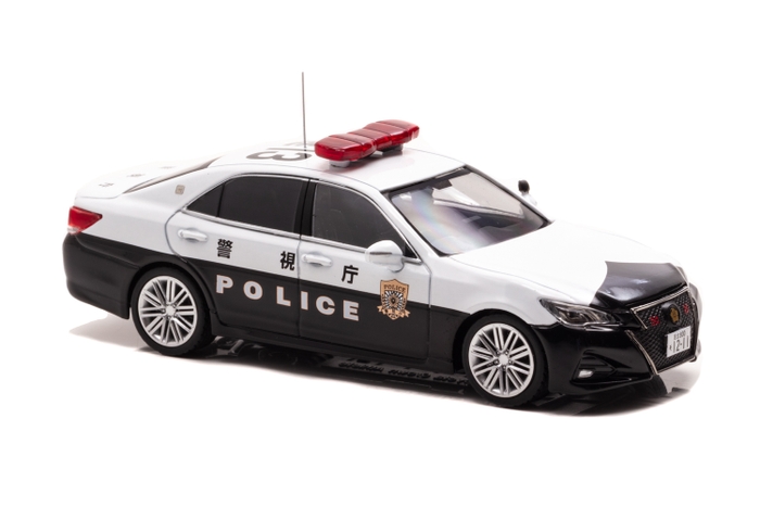 右前：1/43 トヨタ クラウン アスリート (GRS214) 2019 警視庁高速道路交通警察隊車両 (速13)