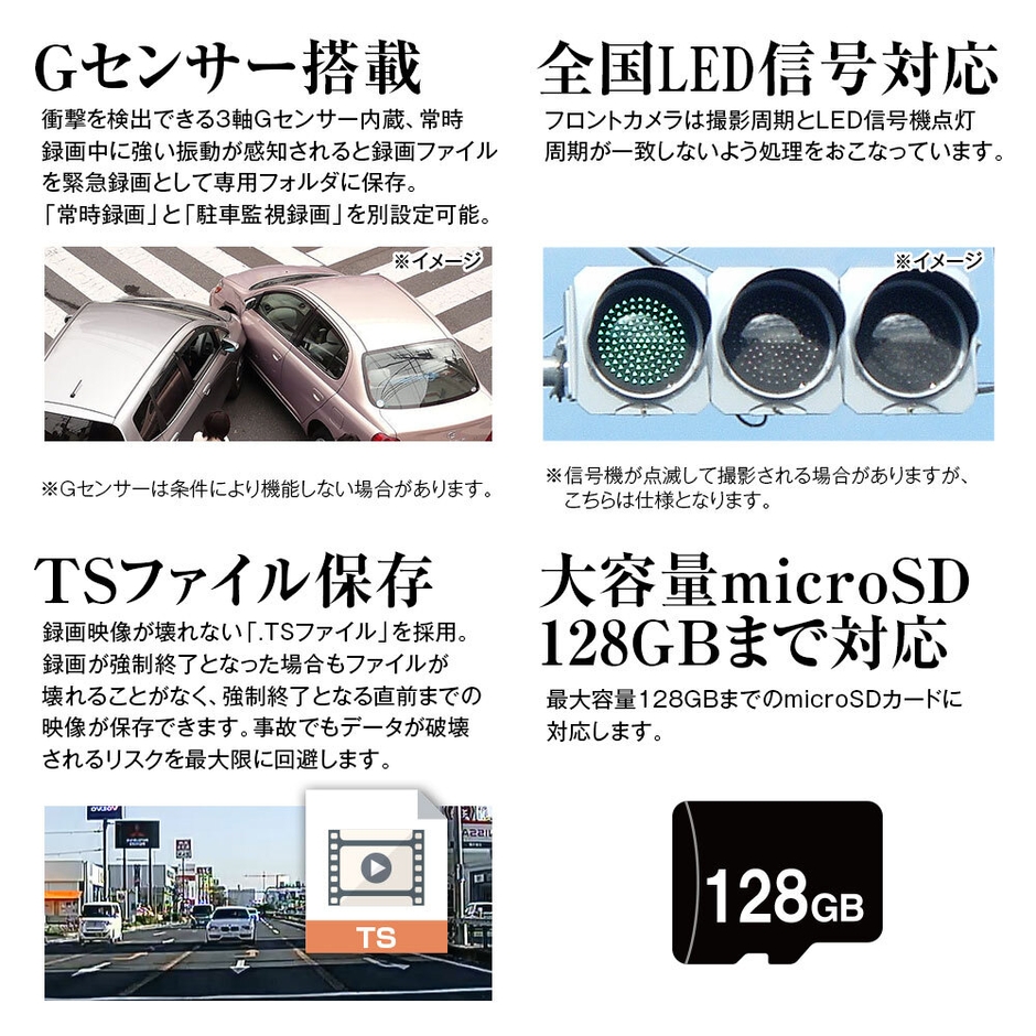 Gセンサー搭載/LED信号対応