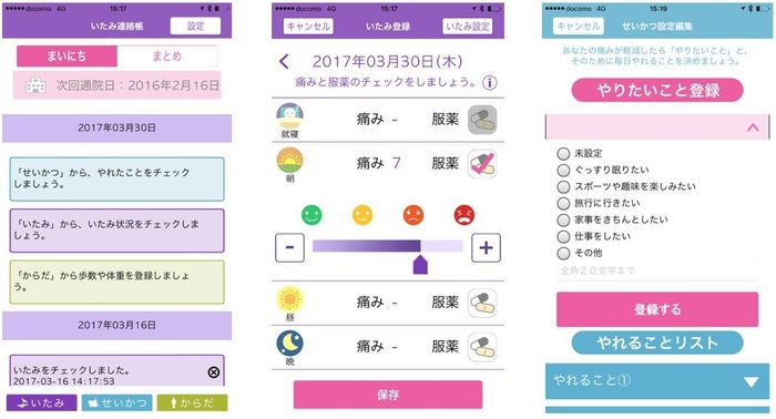 慢性疼痛の自己管理用PHRツール「いたみ連絡帳」