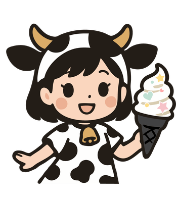 「那須高原“しろくろみるく”ソフトクリーム」イメージキャラクター「そふ子」