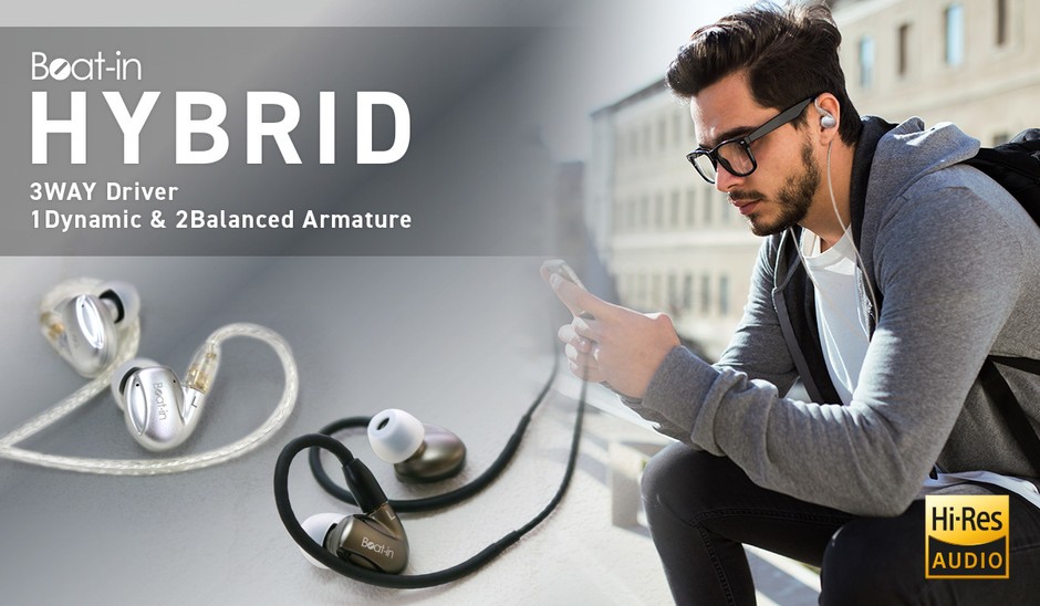 Beat-in、ハイレゾ対応のハイブリッドイヤホン「Beat-in HYBRID」発売 