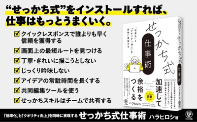 noteの人気記事が書籍になりました！「せっかち」に心当たりがある人も、ない人も。効率とクオリティを同時に上げる『せっかち式仕事術』