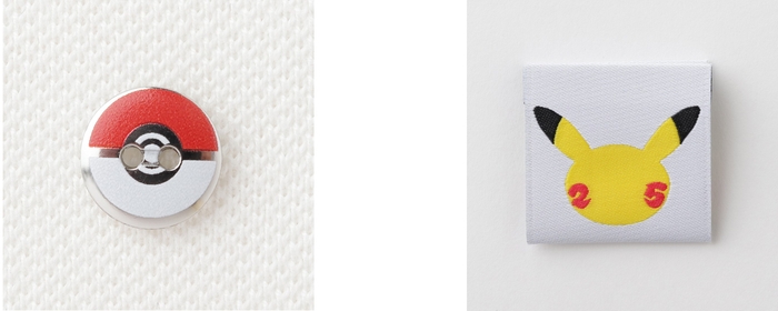 25周年特別カスタマイズ:左よりシルバーボタン・25周年記念織りネーム