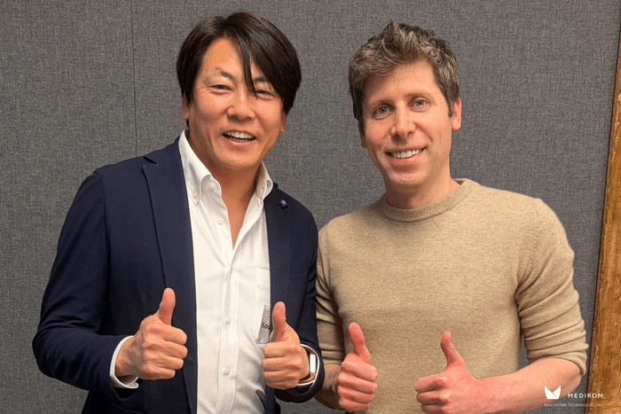 MEDIROM CEO Kouji Eguchi and World Co-Founder Sam Altman