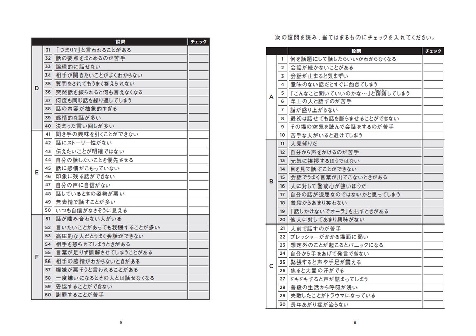 話し方チェック表①