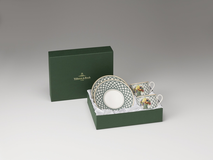 限定BOX入り バスケット ガーデン ペア ティーカップ&ソーサー