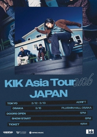 韓国発ロックバンドユニット〈KIK〉 2026年3月、東京・大阪にて初のJAPAN単独公演開催決定！ 【KIK Asia Tour 2026】