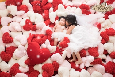 バレンタインはハートいっぱいの写真を撮って 赤ちゃんにかわいい記念撮影を！ おひるねアート専門スタジオSTORY、バレンタインイベントを開催