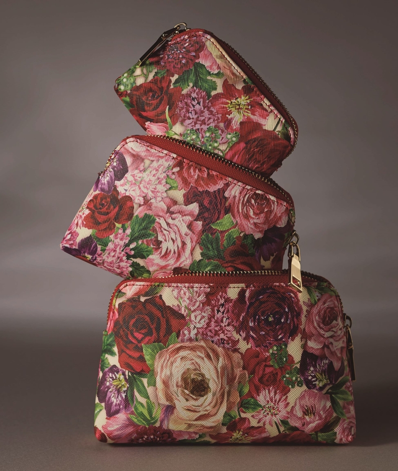 フラワープリントポーチ3個セット