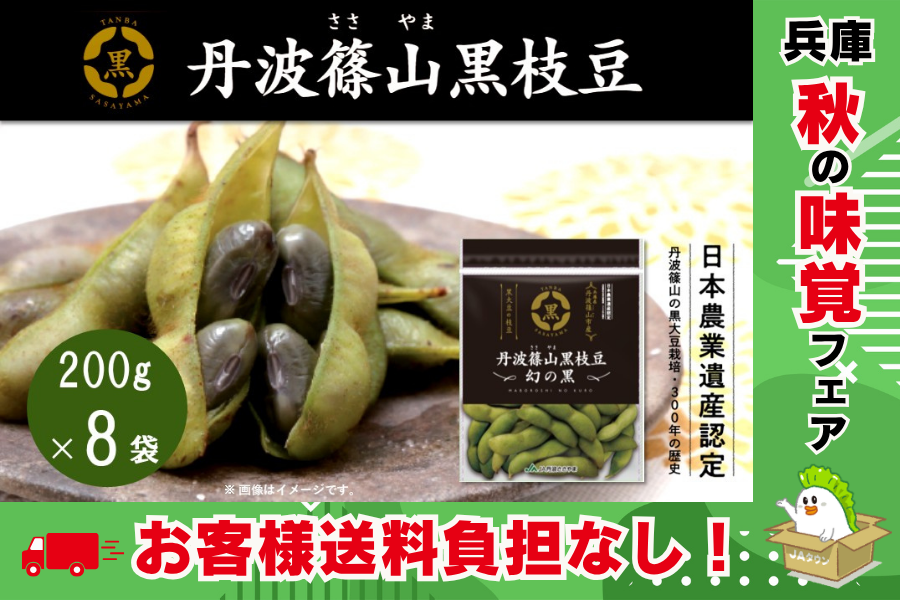 JAタウンのショップ「あつめて、兵庫。」が、秋の味覚「丹波篠山黒枝豆」を予約販売開始!