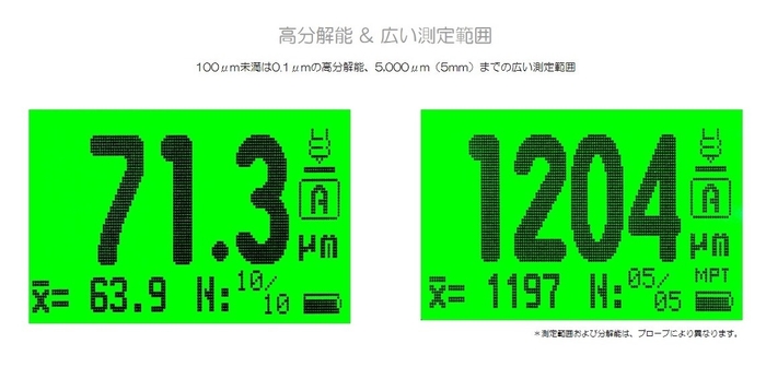 高分解能 & 広い測定範囲