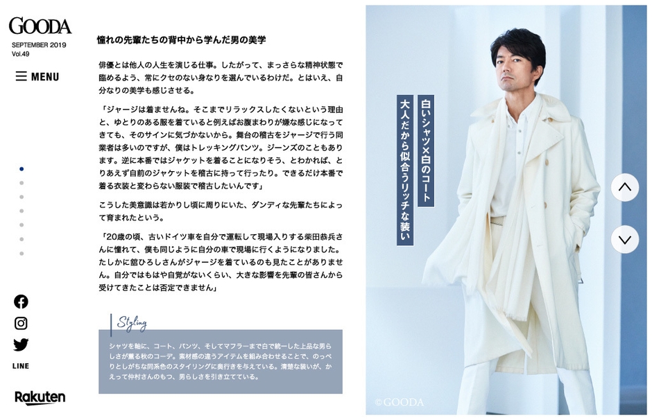 GOODA Vol.49 創刊8周年号インタビュー2:仲村トオル