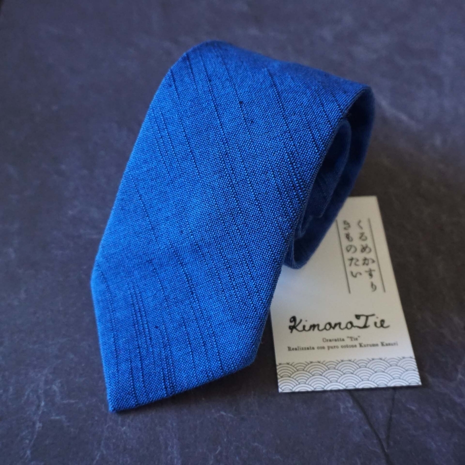 【瑠璃ブルー】久留米絣ネクタイKimonissimo