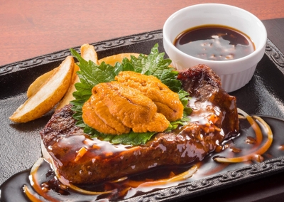 うに&イチボの熟成赤身ステーキ
