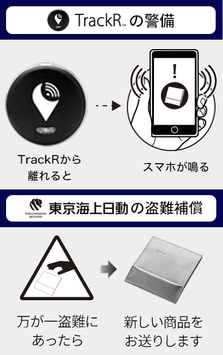 「TrackRの警備」と「東京海上日動の盗難補償*」が、先着1&#44;000名様についてくる