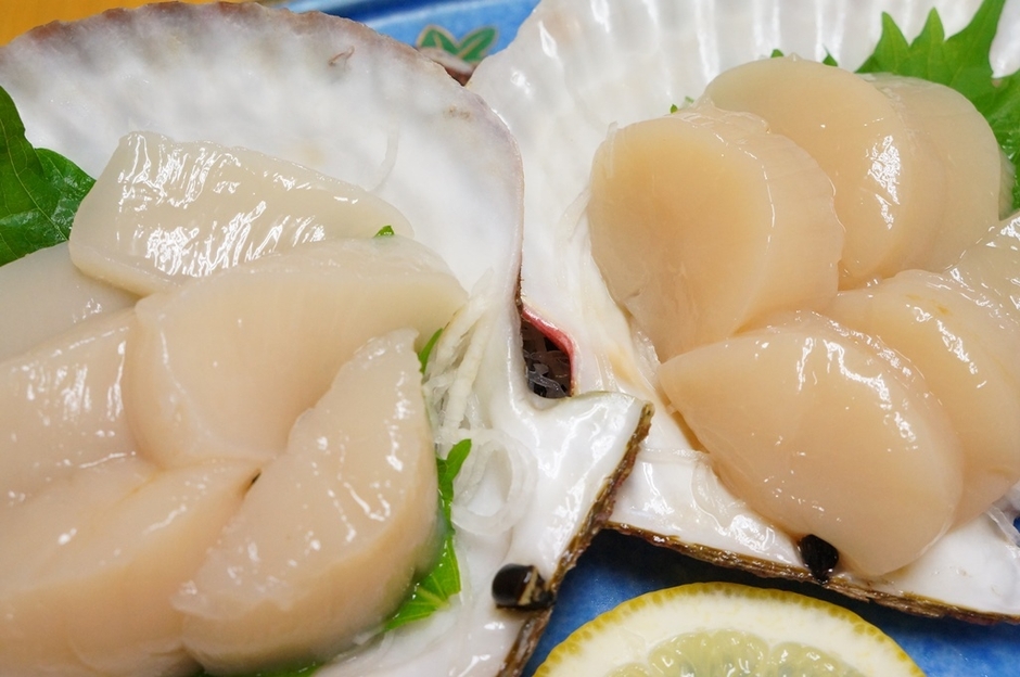 堂々の第1位!!肉厚プリプリの三陸産活き帆立(休暇村陸中宮古)