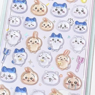 ちいかわのぷっくり感が魅力のボンボンドロップシール