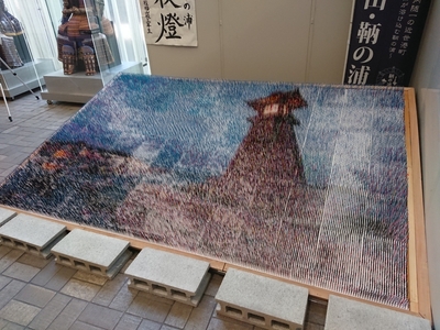 中学生が広島県福山市の景勝地「鞆の浦」を描く