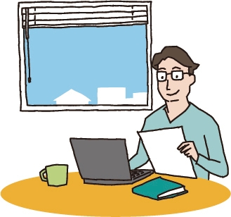 ユニボ イラスト素材3「働き方改革」「リモートワーク」「在宅勤務」