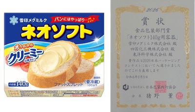 左:「ネオソフト」(140g) 右:賞状