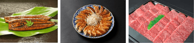大分県産温泉うなぎ蒲焼き/静岡県浜松餃子/但馬牛焼肉用赤身