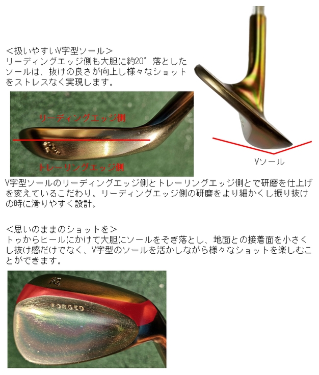 広田ゴルフ 軟鉄鍛造 フォージドウェッジ  HT-012  商品説明2