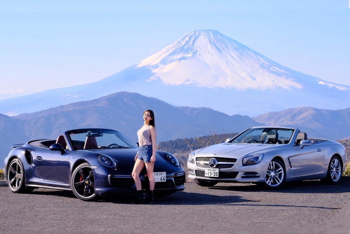 ポルシェ911ターボカブリオレとSL350(3)