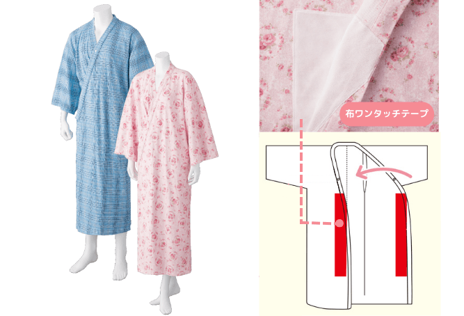 ヒモなし楽々!ワンタッチねまき(紳士・婦人)