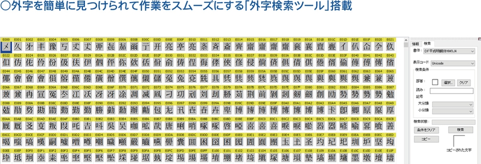DynaFont外字マエストロ 外字検索ツール