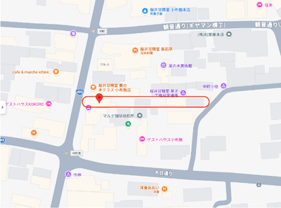 地図(Googleマップ：赤丸の場所)