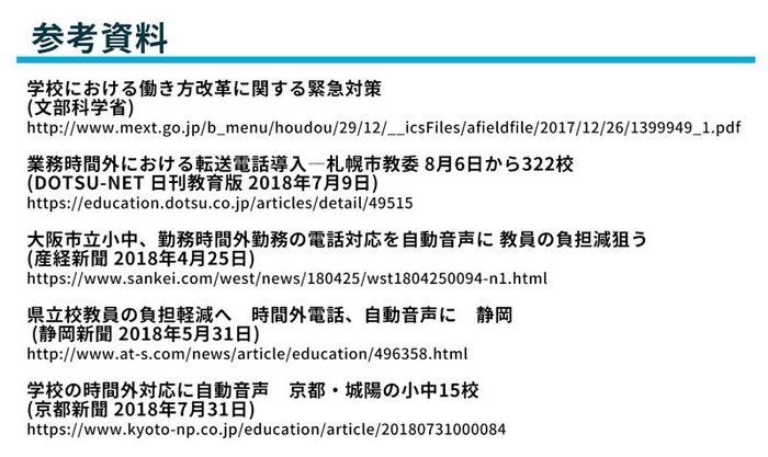 学校の働き方改革についての参考資料