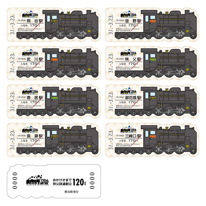 「SL運行記念入場券～秩父鉄道創立120周年記念～」イメージ2