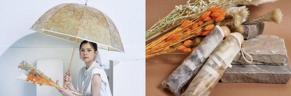 長傘（左）と折りたたみ傘（右）の2タイプ