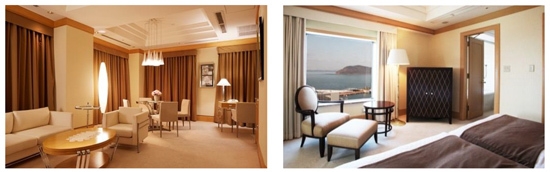 (左)ロイヤルスイート (右)クラウンスイート