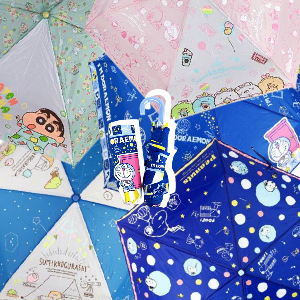 速報　新商品発売開始 百花繚乱。こんな日はネットでゆっくり傘選び。スヌーピー、ドラえもん他。