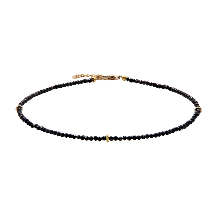 K18YG×ブラックスピネル アンクレット