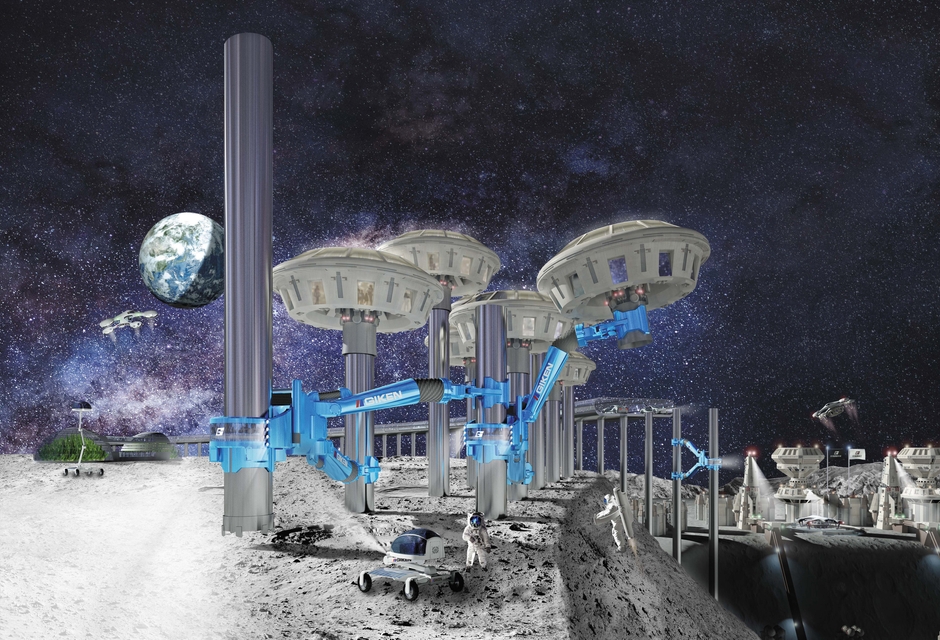 月面での建設イメージ図