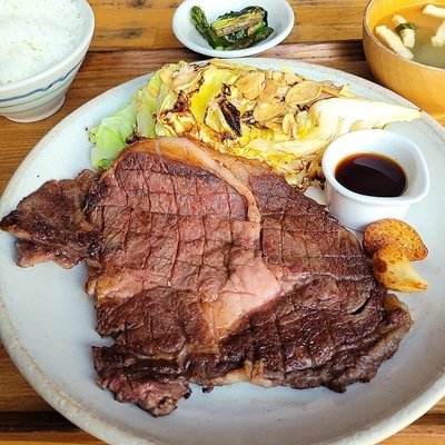 「相州牛」特大ステーキ定食240g 