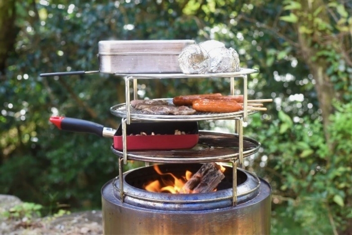 3段重ねで同時に色々な調理ができる『SINOBI RING(シノビリング)B』