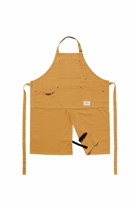 オーガニックコットンワークエプロン(ロング) イエロー