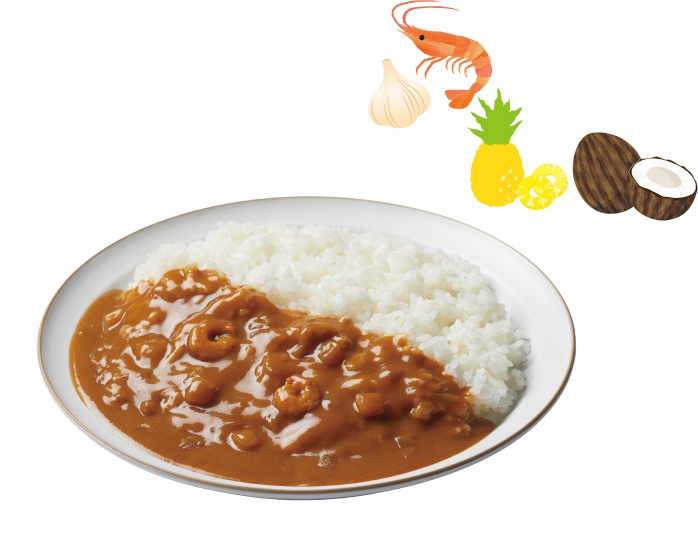 ハワイ ガーリックシュリンプ風カレー