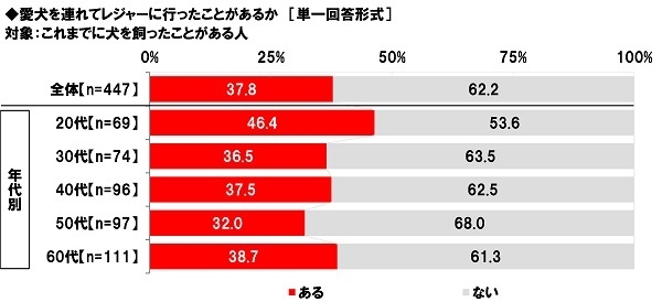 愛犬を連れてレジャーに行ったことがあるか