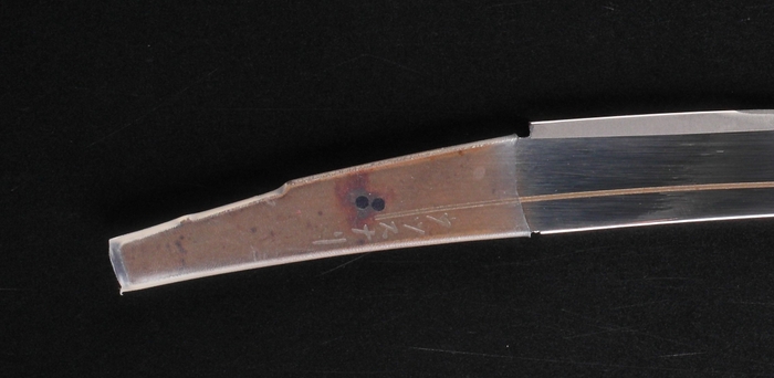 刀身ペーパーナイフソハヤノツルキモデル茎(なかご)(1)