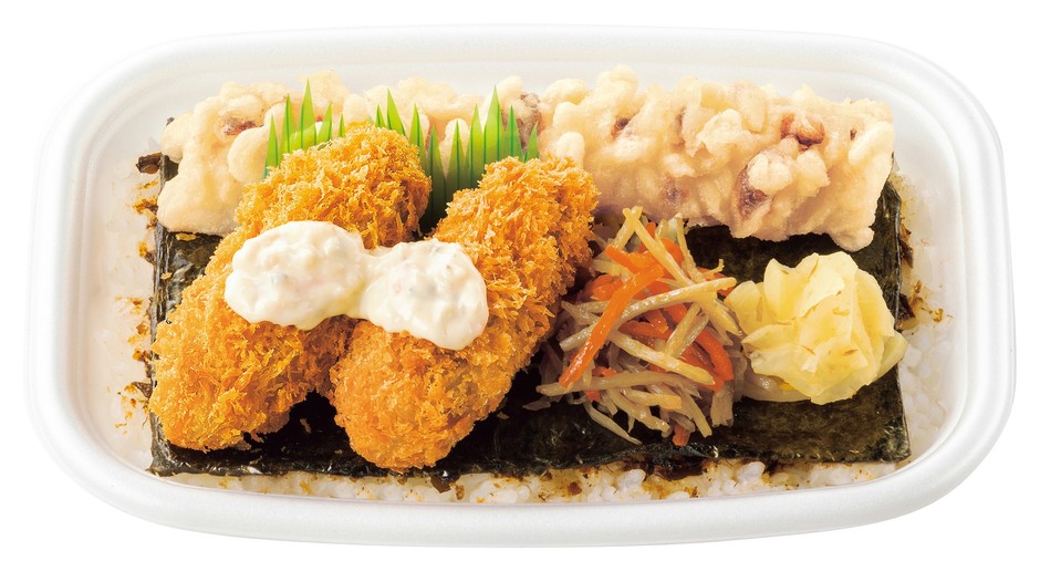 サクッ、じゅわっと牡蠣の旨み カキフライのりタル弁当 547円(税込590円)