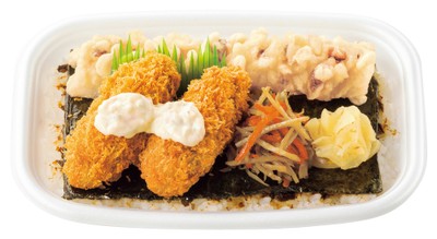 サクッ、じゅわっと牡蠣の旨み カキフライのりタル弁当 547円(税込590円)
