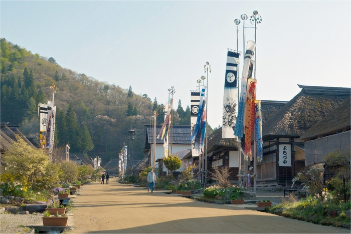 大内宿の鯉のぼり